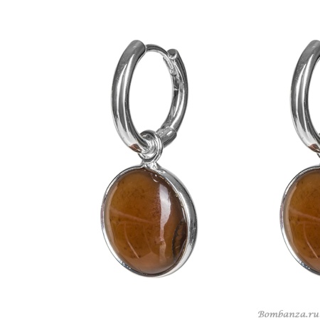 Серьги Fiore Luna, COFFE AGATE